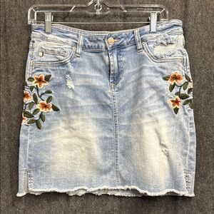 Dear John Orange and White Embellished Mini Pencil Skirt